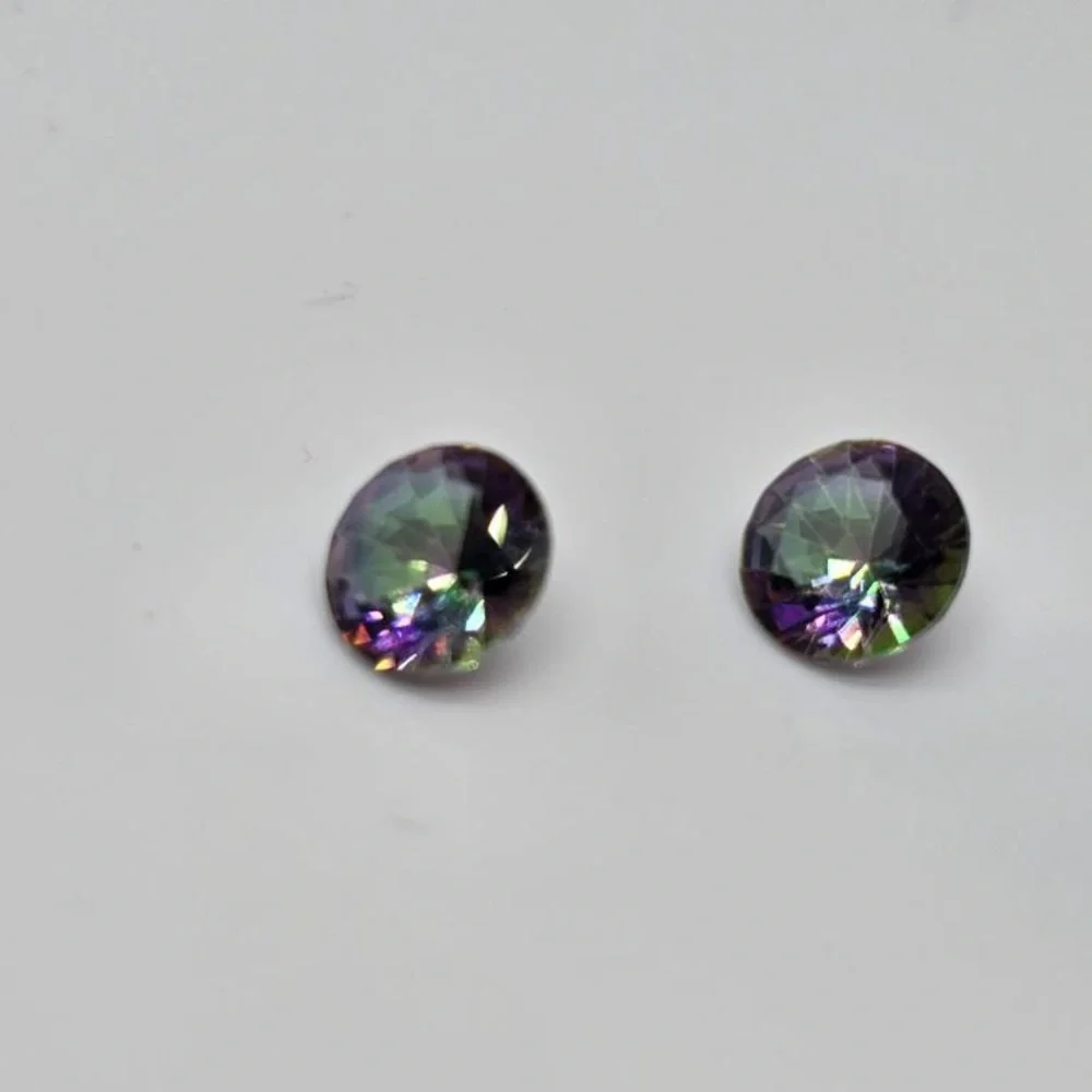 Mystic Topaz Round Gemstone Pairs 3.02 cts - Picture 2 of 5